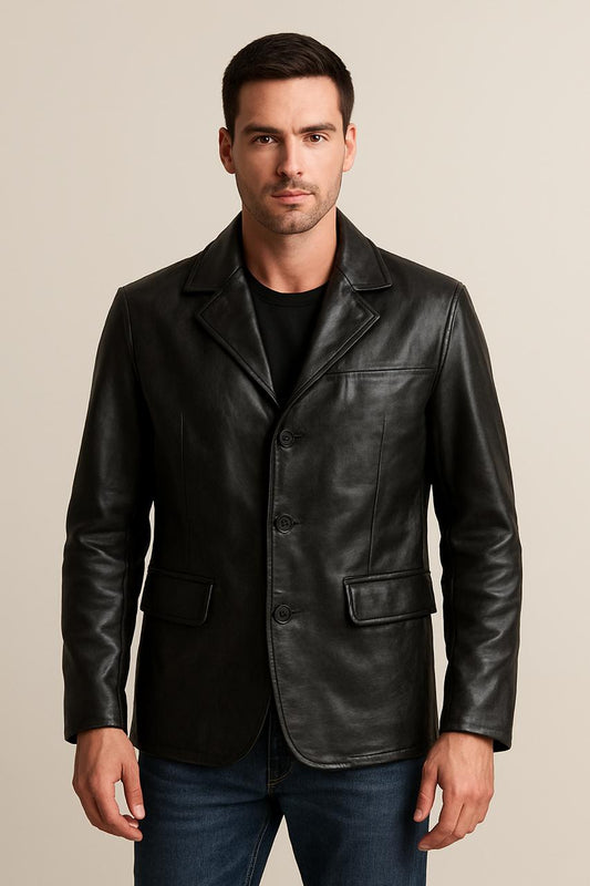 Man in Black Leather Jacket 😎