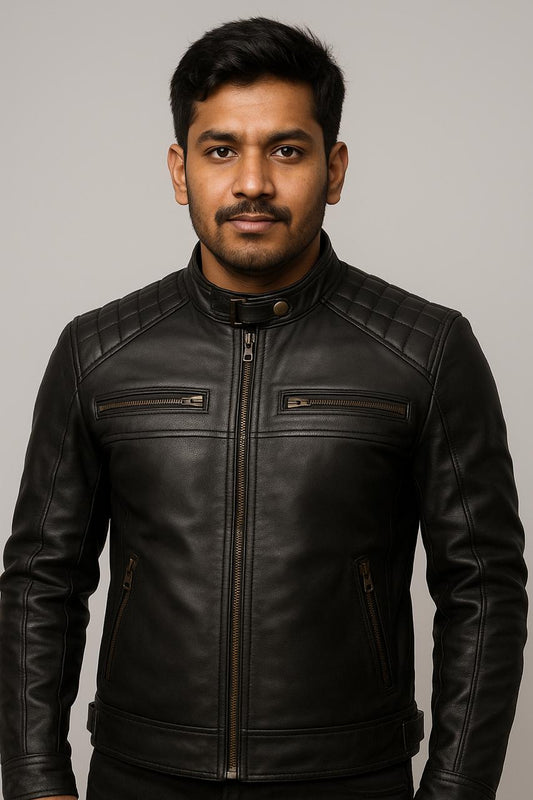 Man in Black Leather Jacket 😎