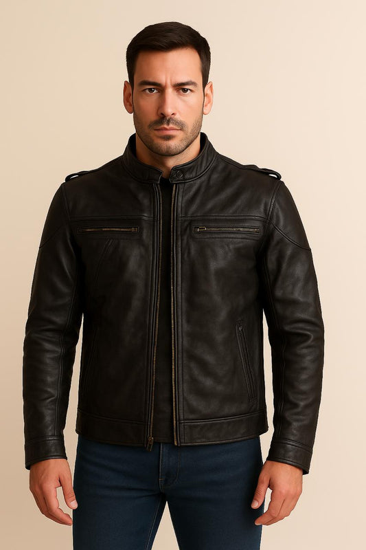 "Stylish Guy in Leather Jacket"