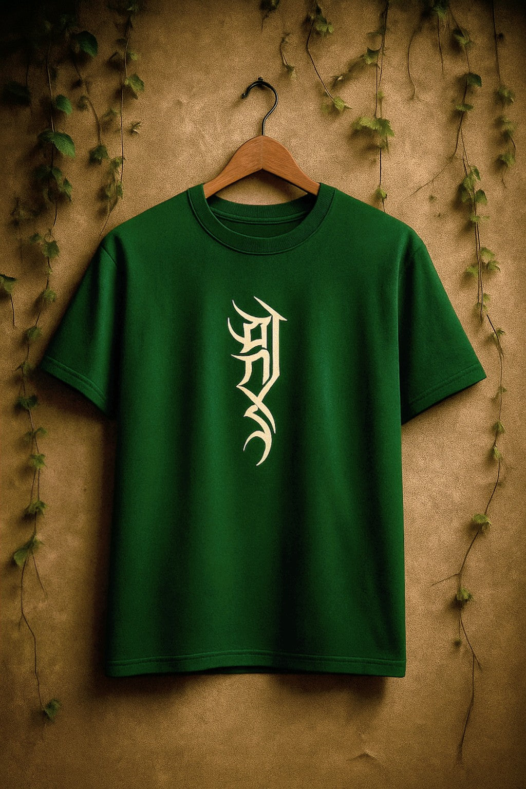 Urban Calligraphy Drop Shoulder T-Shirt – Front & Back Arabic Art Design (Green Edition)